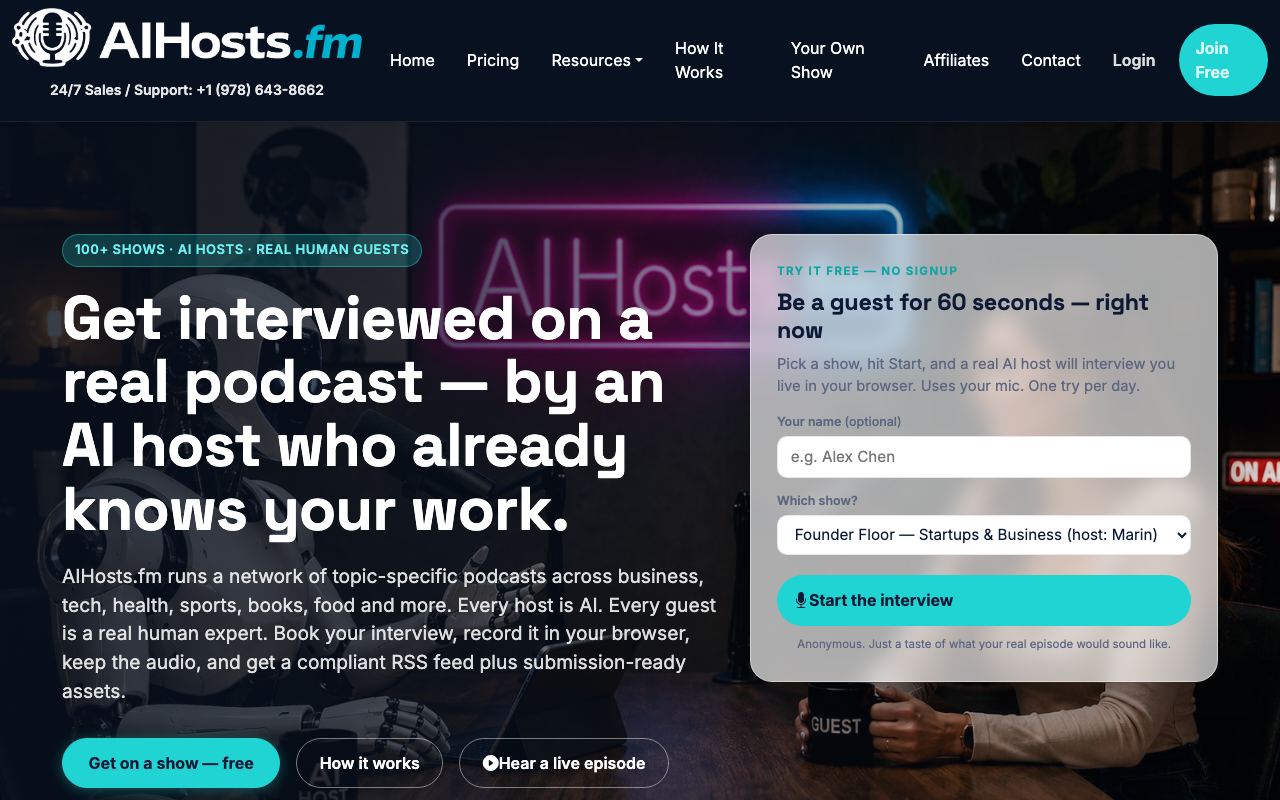 aihosts.fm homepage
