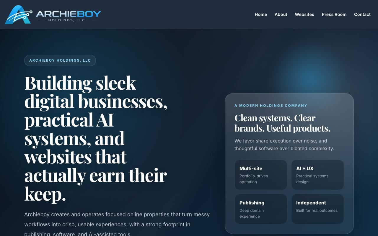 archieboy.com homepage