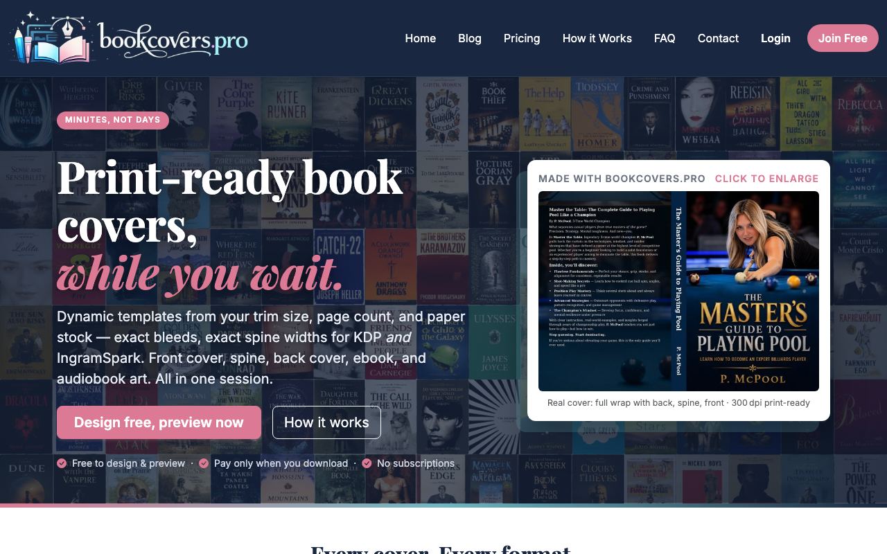 bookcovers.pro homepage