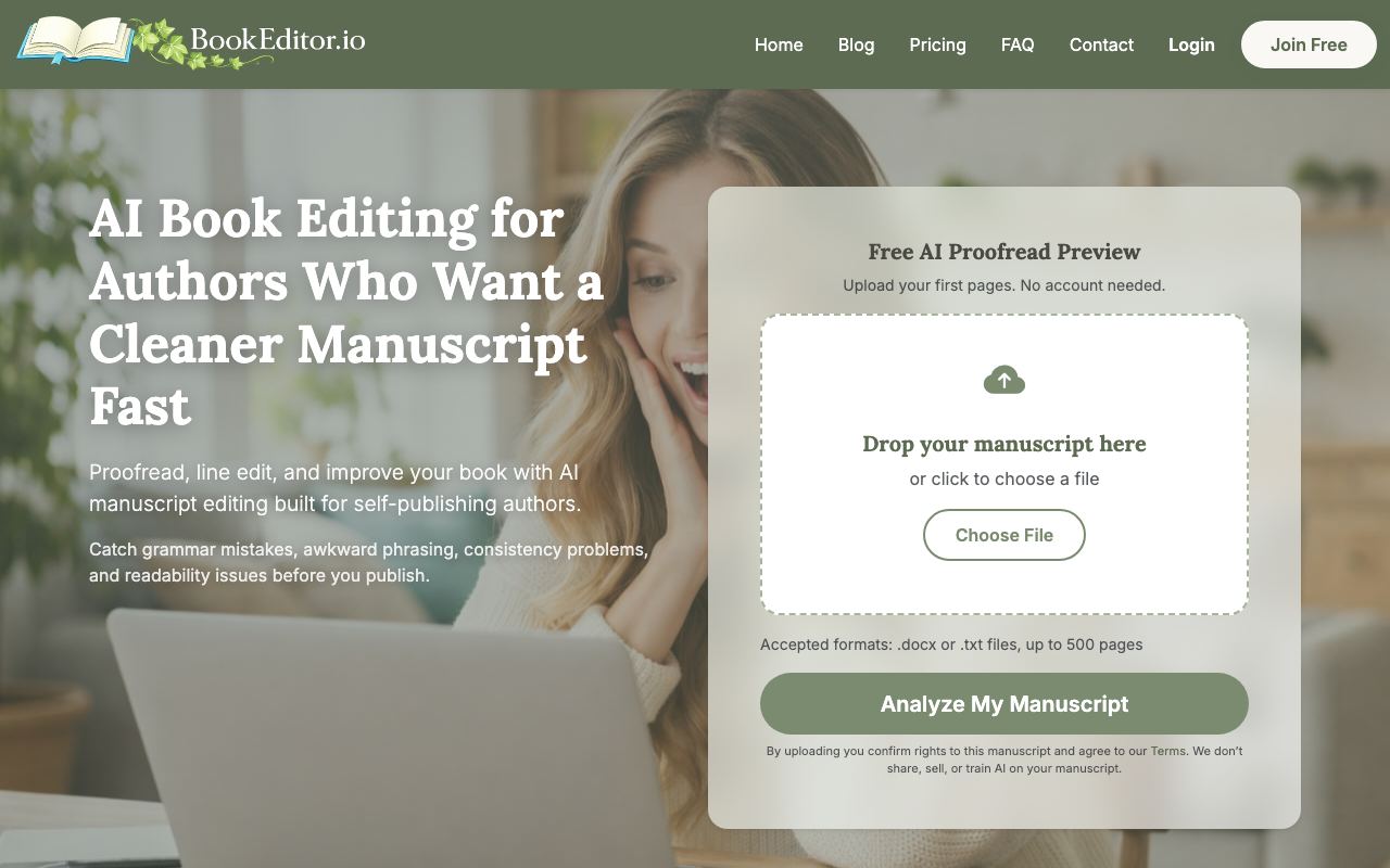 bookeditor.io homepage