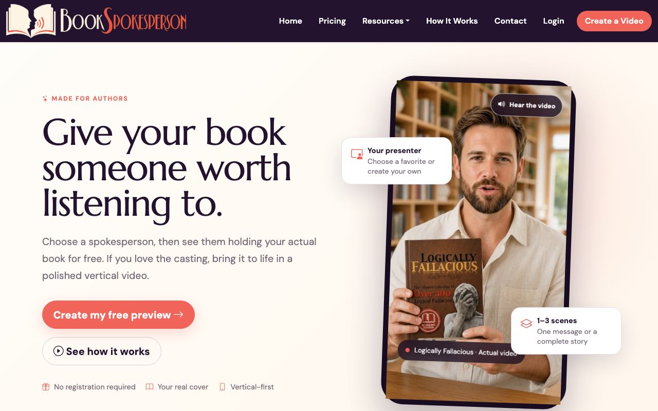 bookspokesperson.com homepage