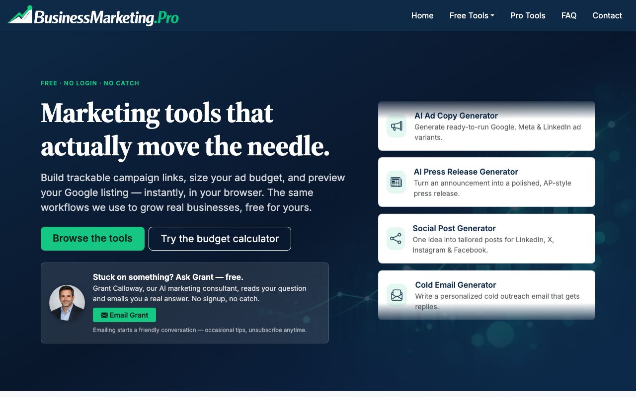 businessmarketing.pro homepage