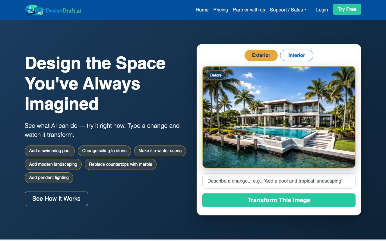designdraft.ai homepage