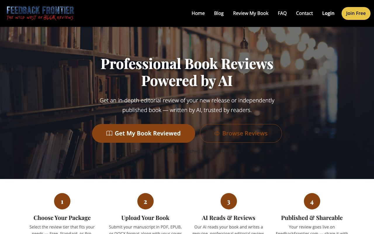 feedbackfrontier.com homepage