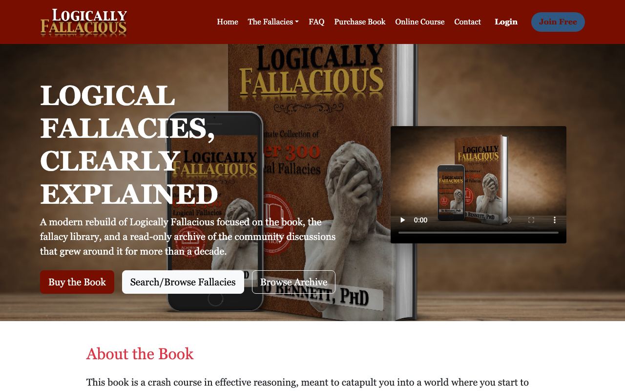 logicallyfallacious.com homepage