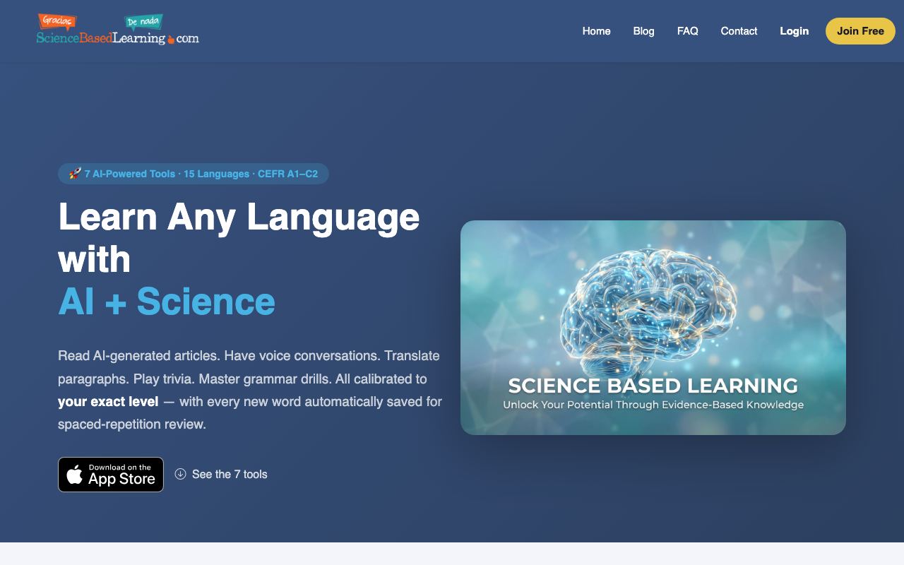 sciencebasedlearning.com homepage