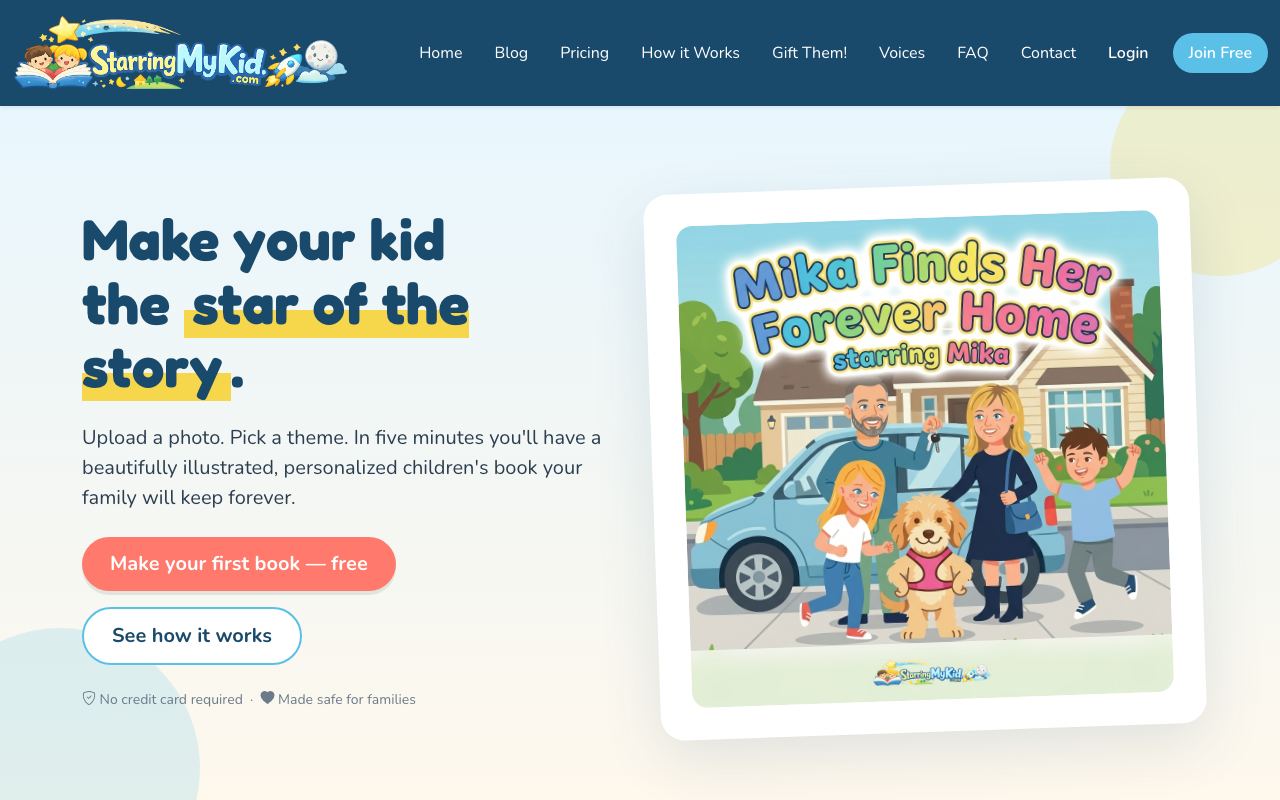 starringmykid.com homepage