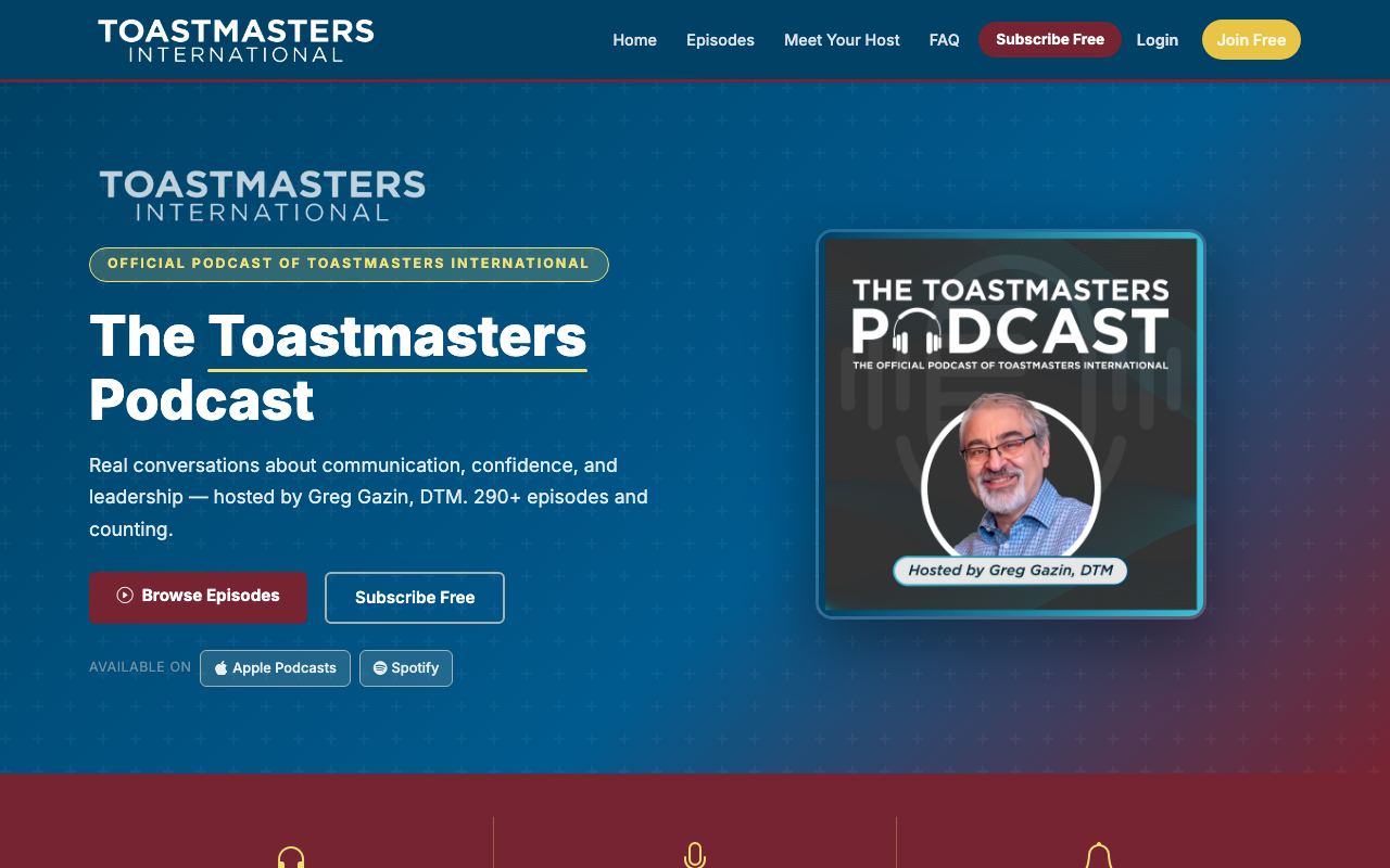 toastmasterspodcast.com homepage