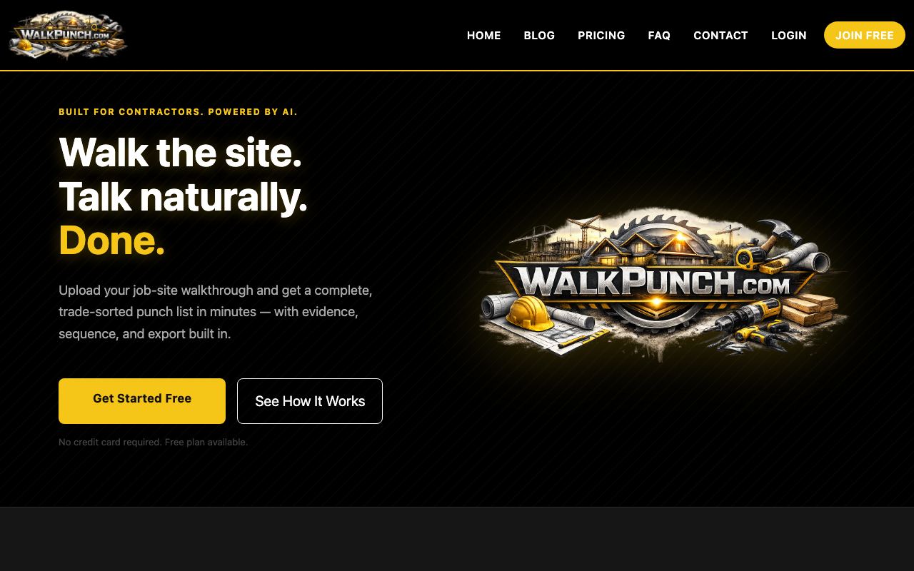 walkpunch.com homepage
